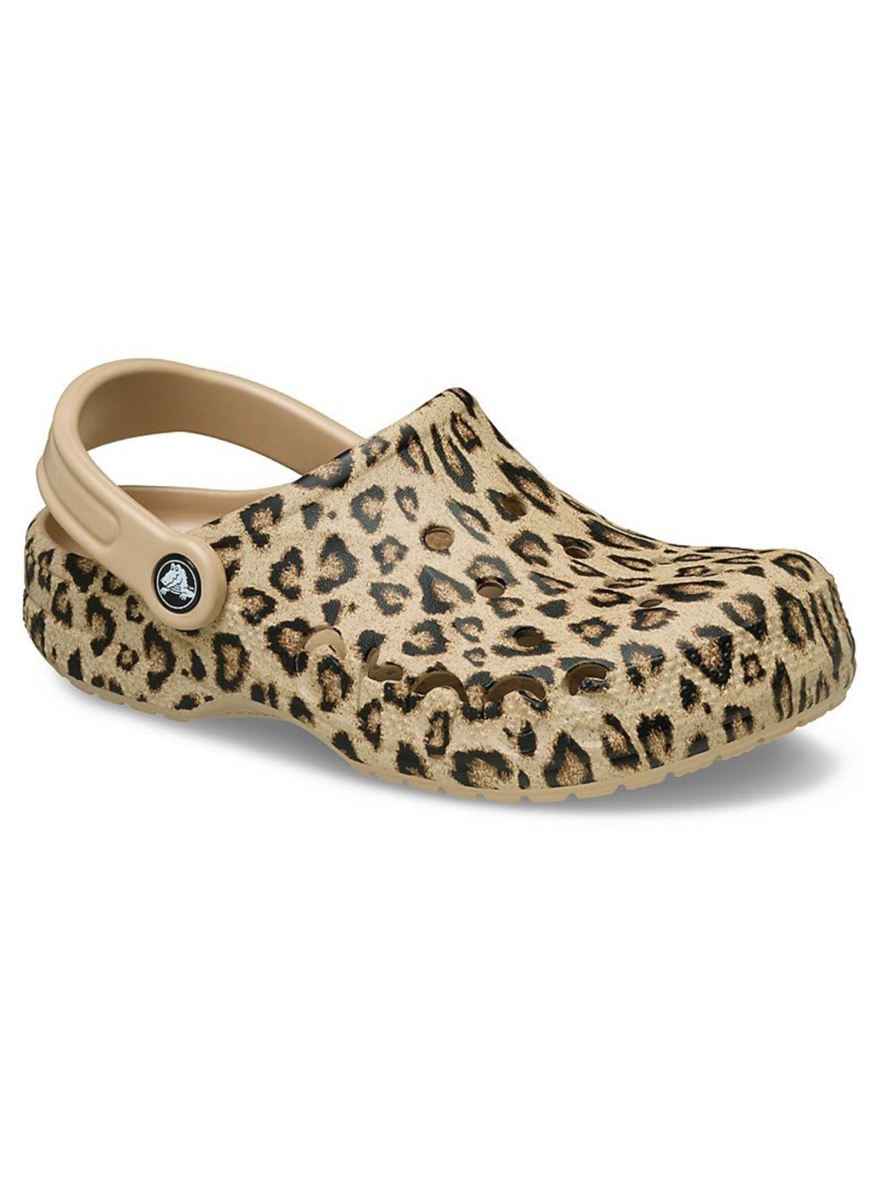 CROCS  Leopard Print Clog in Tan and Black